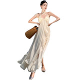 Plataz Dress Sexy Temperament Hanging Neck Hanging Dress Women Summer Dress Red Bare Back Seaside Vacation