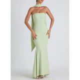 Plataz Women's New Body-Body-Bendered Ass Fishtail Dress Solid Dress Skirt Shawl HZ0628