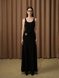 Plataz Party Solid Dress Dress 2025 Summer New Sling Folded Metal Buckle Splicing Dress