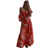 Plataz 2025 New Solid Color Lantern Sleeve Bra Graffiti Loose Back Loose Dress