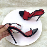 Plataz Word With Fashion Sandals Women's Fine And Summer Black Pointed High Heel Buckle With Exposed Toe Women's Shoes High Quality Shoes