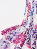 Plataz Holiday Style Dress 2025 Summer New Breast-Print Body-Wearing Short Skirt Girl With Lotus Leaf Side