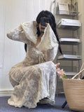 Plataz French Lace Dress Sexy Horn Sleeve Dress Babes Design Fish Bone A Skirt Dress HZ0628
