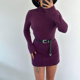 Plataz Fashion High-Collar Knitted Short-Form Hip Dress In Autumn 2024