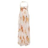 Plataz New Morning Robe Holiday Wind Lotus Leaf Side Hanging Floral Dress Bra