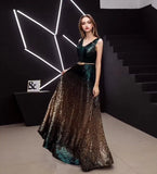 Plataz Evening Dress Women In The Spring Of 2025 New Gradient Thin Car Model Long Show Show Performance Dress
