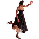 Plataz Women's New Sling V-Neck Sleeveless Dress Pony Skirt HZ0628