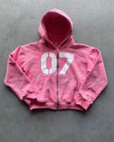 Plataz Trend Street Loose Sweatwear Suit Men And Women's Hip-Hop Sports Zipper Hoodie Trousers Set DJPT