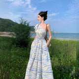 Plataz Tourism To Take Pictures Of Oblique Shoulder Dress Niche Design Temperament Waist Skirt Sanya Resort Beach Dress