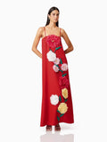 Plataz Large Flower Three-Dimensional Decoration Splicing 2025 New Solid Color Sling Skirt Loose Dress