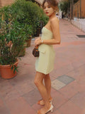 Plataz Summer Women's New Sexy Temperament Solid Color Palette Tective Dress