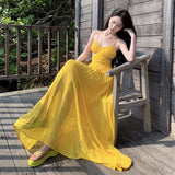 Plataz Dress Design Slenyi Empty Lumened Dress Women Summer Seaside Vacation Sling Dress