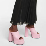 Plataz Heel Shoes 2025 Spring Sandals One-×Öped Slippers Hate The Sky High Cool Slippers Women's Large Shoes High Quality Shoes