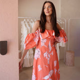 Plataz 2025 New Solid Color Lantern Sleeve Bra Graffiti Loose Back Loose Dress