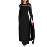 Plataz And Winter Fashion Elegant New Solid Color Long Sleeve Dress Women's Dress Dress