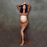 Plataz Women Cotton Dress Dress Pregnant Women Photo Full Cotton Drag Skirt Maternity
