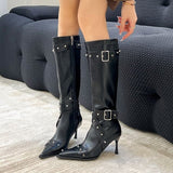 Plataz Cowboy Boots 2025 Autumn New Hottie Sharp Willow High-Hee Chime Fashion Boots Girl High Quality Shoes