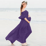 Plataz Chiffon Sexy Loose Tailed Shoulder Pregnant Skirt Maternity