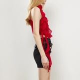 Plataz Side Flowers With Short Tops To Repair Sleeveless Neck Vest 2024 New