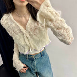 Plataz Early Autumn New Design Purple Knitted V-Neck Sweater Cardigan
