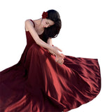 Plataz Tourism Wearing Bohemian Long Dress Dress To Take Pictures Of Sling Skirt Desert Red Skirt Women Summer