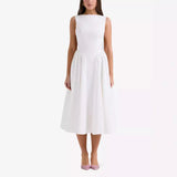 Plataz Summer Women's New French Dew Solid Color Premium Holiday Dress