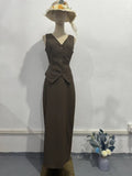 Plataz Summer Dress With A Set Of Solid Color Simple Loose Light Sleeveless Skirt Two Sets