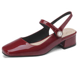 Plataz Size Shoe Bag Behind The Empty Sandals Woman New Square Light Mouth Buckle Heel Shoes Women's Shoes High Quality Shoes