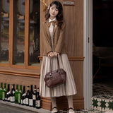 Plataz Design Haitang Whisper China Fenghan Element College Wind Coat Shirt Sling Skirt Set 6705