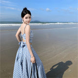 Plataz Holiday Lattice Sling Vest Women's New High-Rise Half-Dress Set In Summer Two Sets