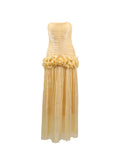 Plataz Yuanfeng Light Luxury Evening Dress 2025 New Women's Summer Breast Flavor Flavor To Waist Leaf Sides And Matching Dresses