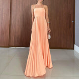 Plataz Women's High-Rise Splicing Sexy Dew Solid Color Design Dress In Summer 2025