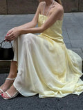 Plataz French Sexy Folding Solid-Colored Chiffon Dress In Summer 2024