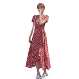 Plataz Flower Dress Women's Summer 2025 New Holiday Beach Dress Red Super Fairy Bohemia Long Dress