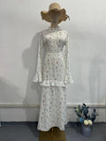 Plataz 2024 Gentle Wind Small Fresh Flowers And Leaves Long Dress