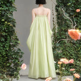 Plataz New Super Fairy Atmosphere Relaxed Dress Flexible Girl Pink Green Flowers Brate Dress