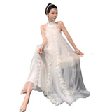 Plataz Bride's Morning Robe Hanging Neck Light Wedding Dress Wedding Dress Wedding Dress Bridesmaid White Bare Back Dress