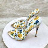 Plataz Summer Word Drag High Heel Shoes 12CM Tip Finger Fine Heel Sexy Printed Women's Shoes High Quality Shoes