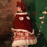 Plataz Design Sweet Bear Gift House Long Sleeve OP Dress Cape Cute Lolita Sweet Dress 6326