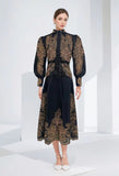 Plataz Early Spring And Autumn New Collar Embroidery Embroidery Process Single Buckle Waist Long Dress Woman