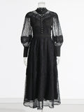 Plataz Vintage Court Dresses Spring 2025 New Embroidered Lace Slim Solid Colored Dresses