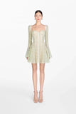Plataz 2025 Fang Tangsu Strap Horn Sleeve A-Sided Lace Embroidery Skirt