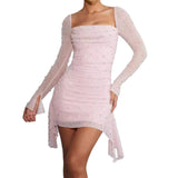 Plataz Pink Sexy High-End Pearl Skirt HZ0628