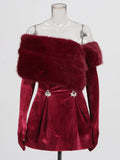 Plataz Temperament Elegant Style Velvet Skirt 2025 Summer New Bra Wearing More French Wool Design Dress Dress Woman