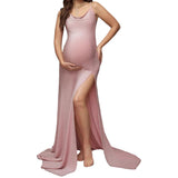 Plataz Out-To-Shoulder Temperament Evening Dress Photo Drag Sexy Slings High-Opening Buttocks Dress Maternity