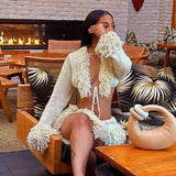 Plataz Women's Winter Wool Twino Siony With Short Skirt Babes Set DJPT