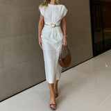Plataz Retro Minimalist And Elegant Collar Solid Dress In Autumn 2024