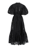 Plataz Vintage Elegant Dress 2025 Summer New Single-Rebutted Embroidered Printed Dress With Short Sleeve Dress Woman