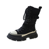 Plataz Thick Low Martin Boots Station To Do Old Retro Workwear High-Top Knight Boots Round Head Pine Cake Low Side Zipper Skin High Quality Shoes