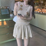 Plataz 2024 Early Autumn Exquisite Fashion Hand-Beaded Knitted Vest Half-Skirt Set